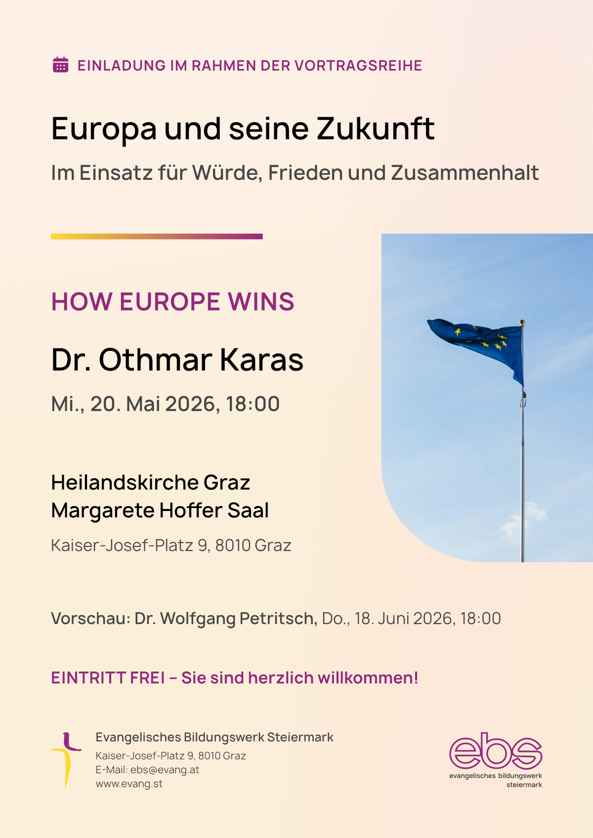 Veranstaltungsplakat: How Europe Wins