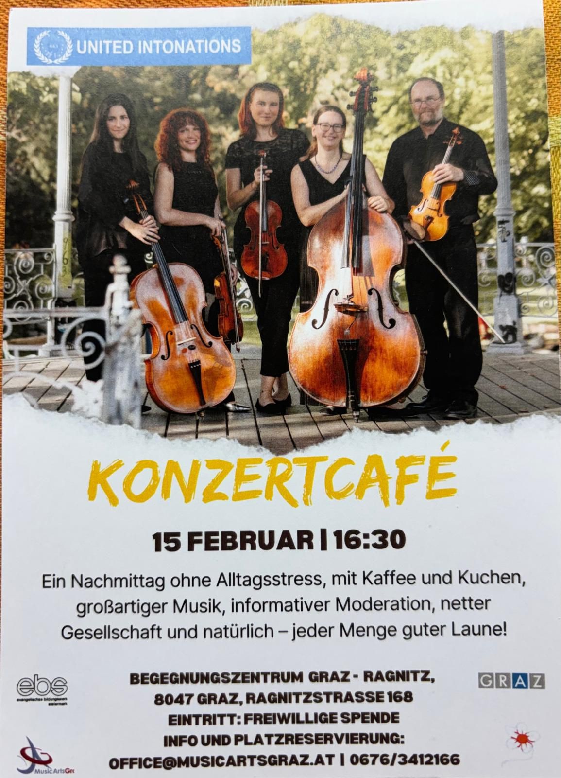 Veranstaltungsplakat: Das Konzertcafé im Februar 2026