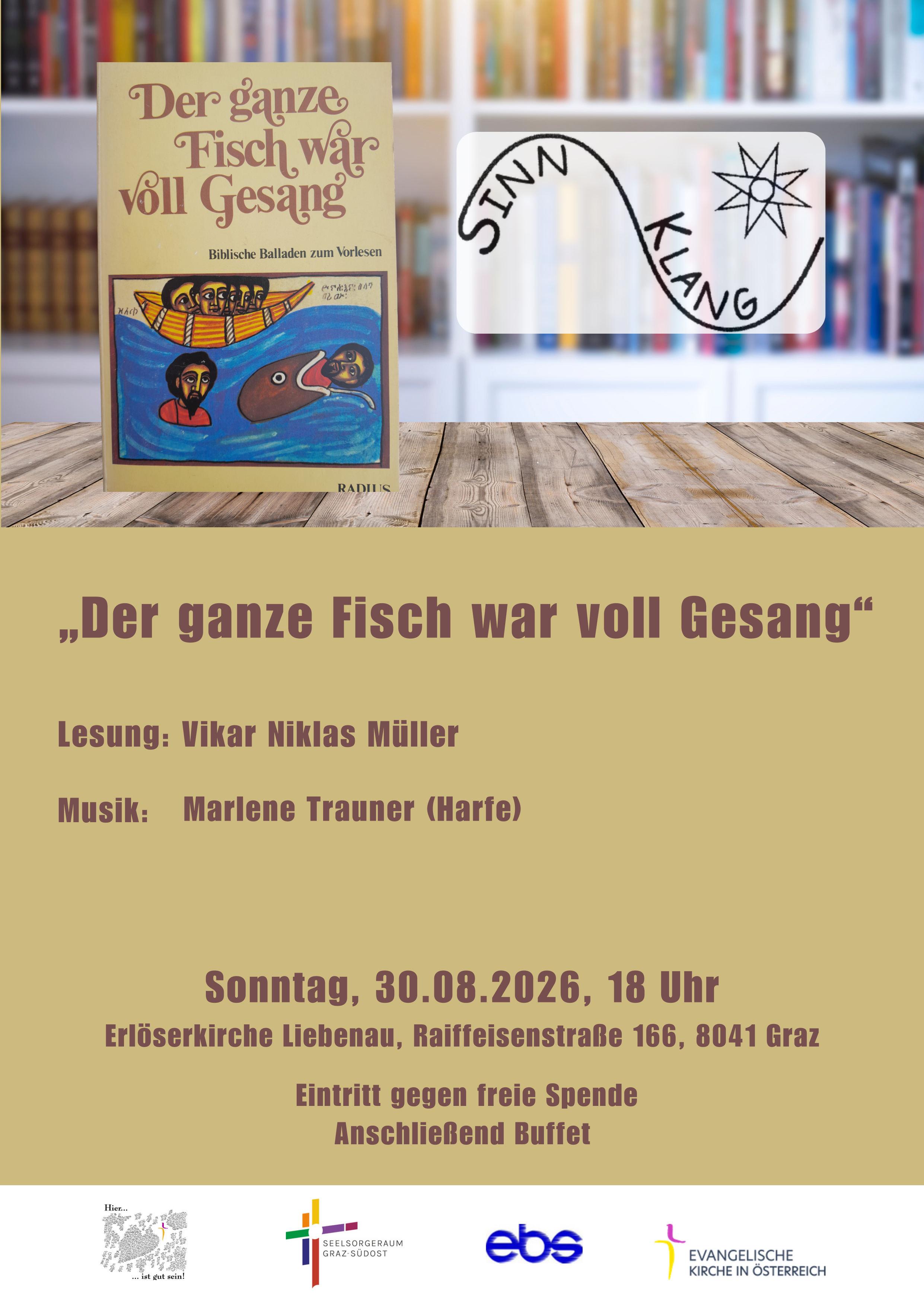 Veranstaltungsplakat: Der ganze Fisch war voll Gesang