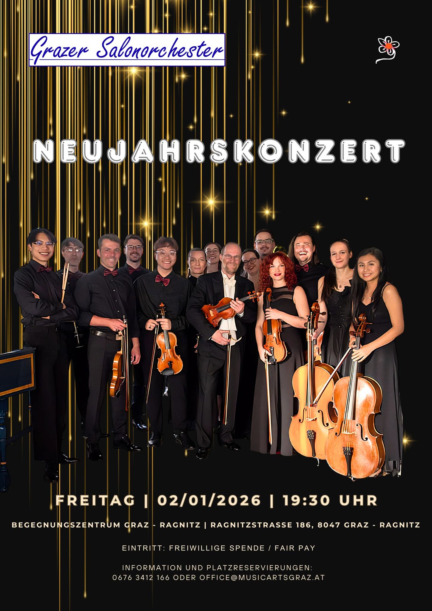 Veranstaltungsplakat: Neujahrskonzert 2026