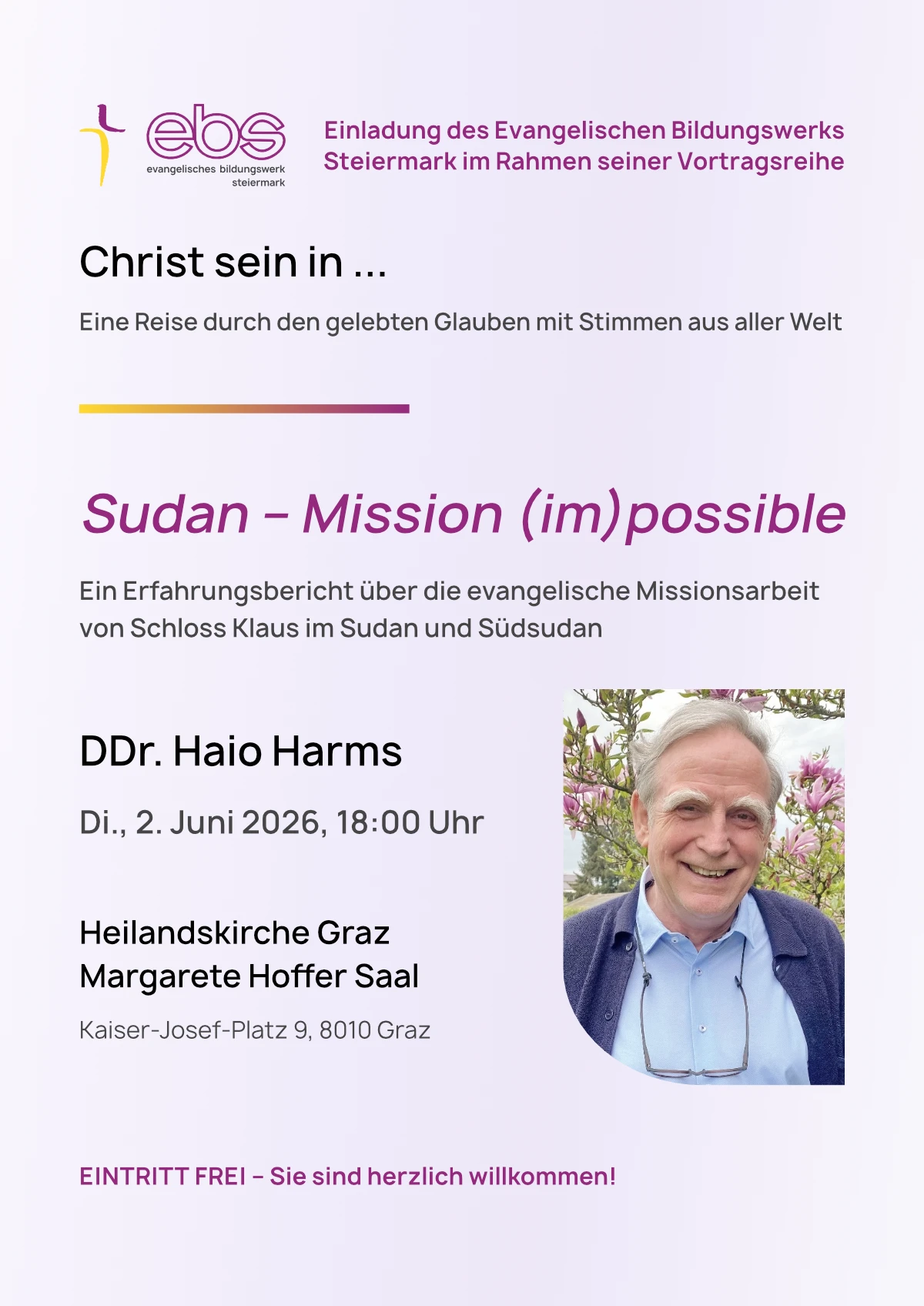 Veranstaltungsplakat: Sudan - Mission (im)possible